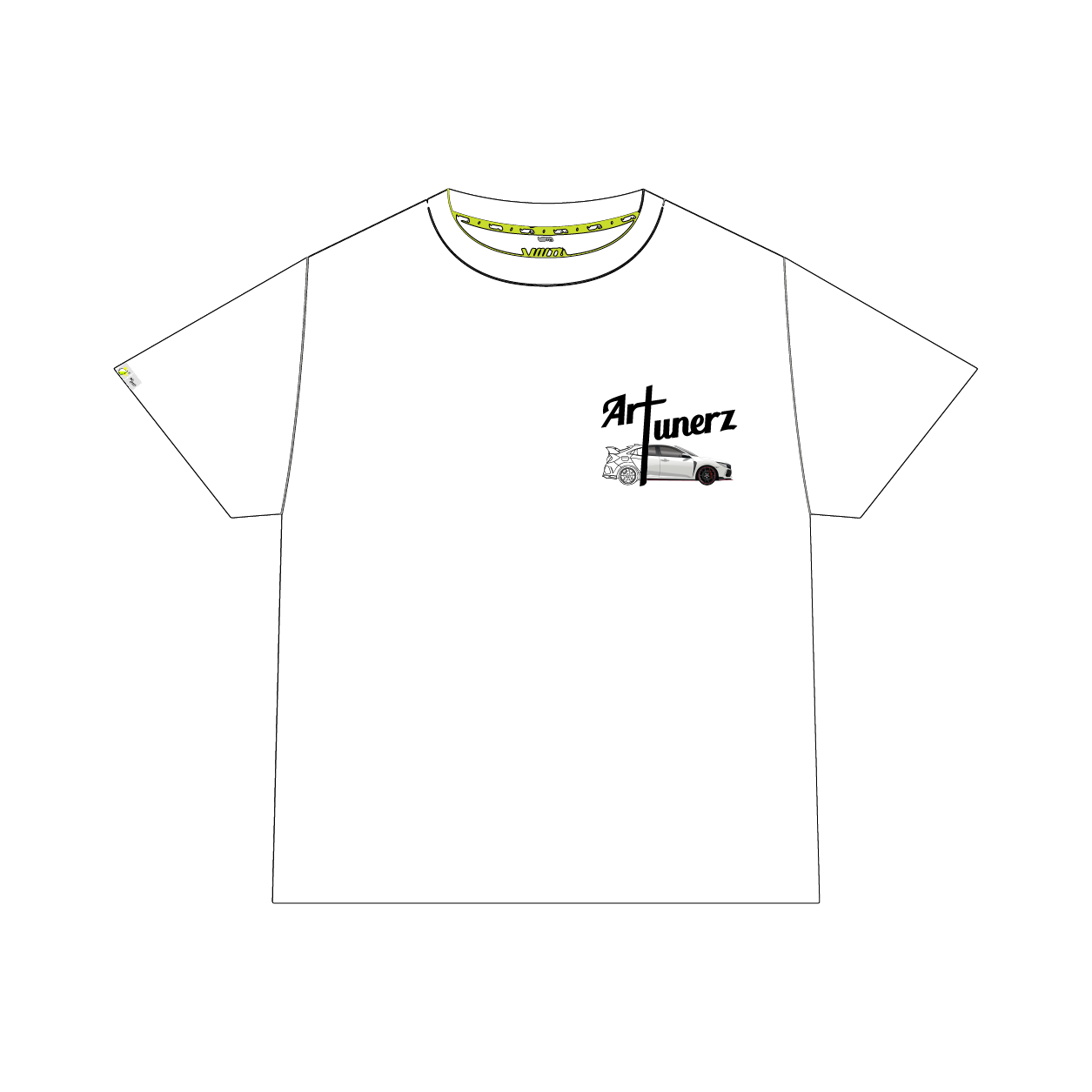 VOLT'D x Art Tunerz Civic Type R Generation Car Lift Tee White - VOLT'D Performance