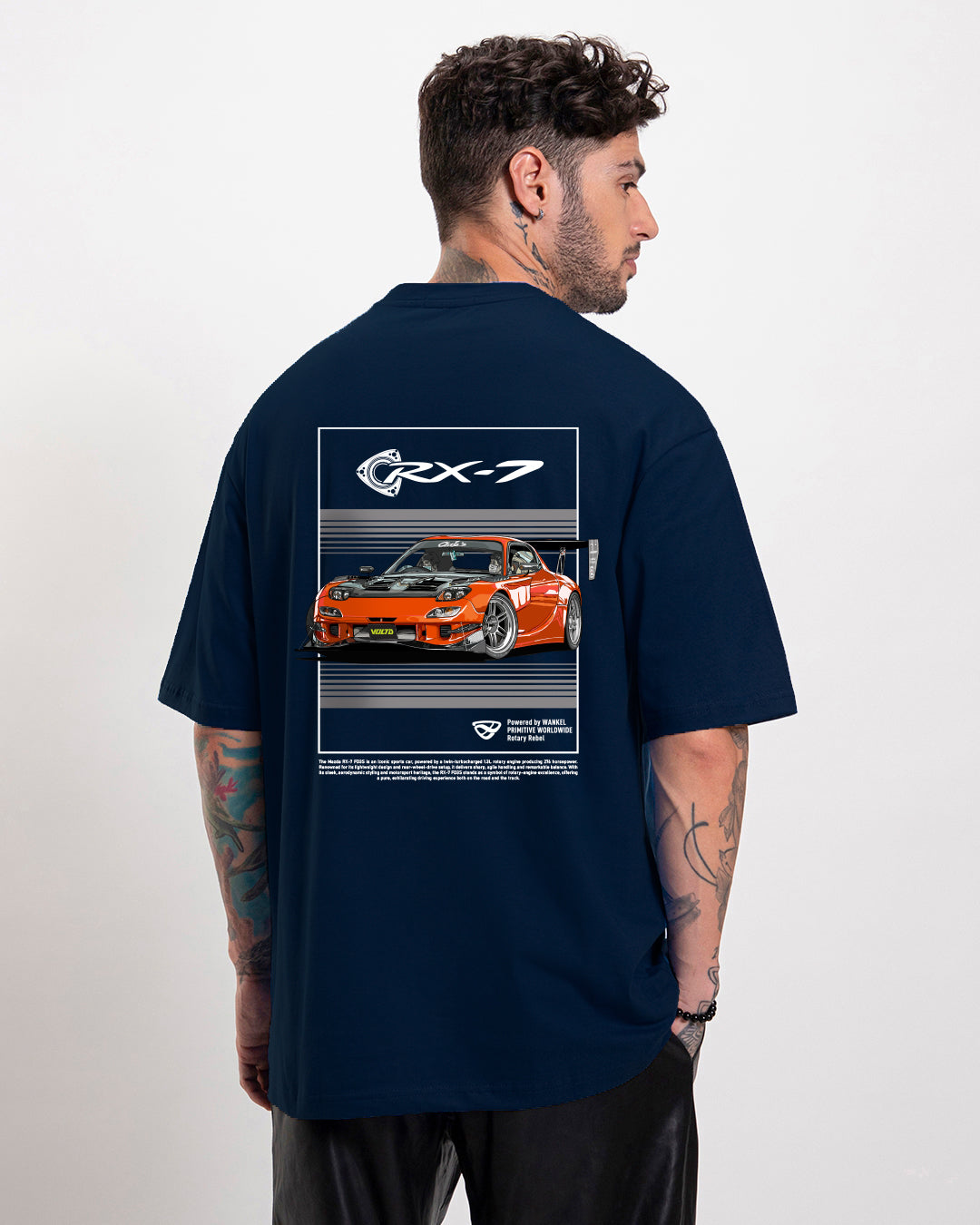 VOLT'D x ArtTunerz Mazda RX-7 Rotary Machine Tee (Navy Blue)